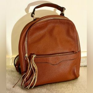 Faux Brown Leather Backpack